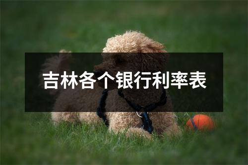 吉林各个银行利率表