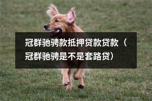 冠群驰骋款抵押贷款贷款（冠群驰骋是不是套路贷）