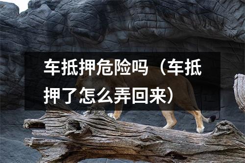 车抵押危险吗（车抵押了怎么弄回来）