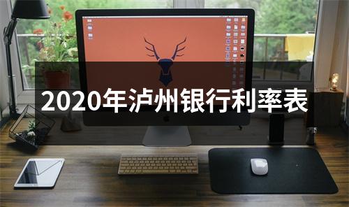 2020年泸州银行利率表