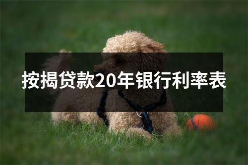 按揭贷款20年银行利率表