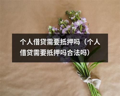 个人借贷需要抵押吗（个人借贷需要抵押吗合法吗）