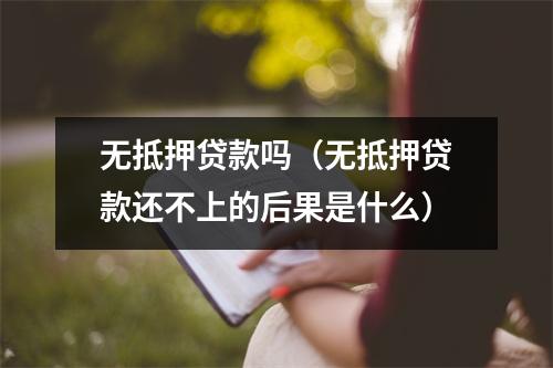 无抵押贷款吗（无抵押贷款还不上的后果是什么）