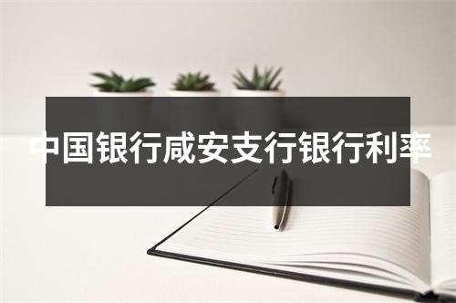 中国银行咸安支行银行利率