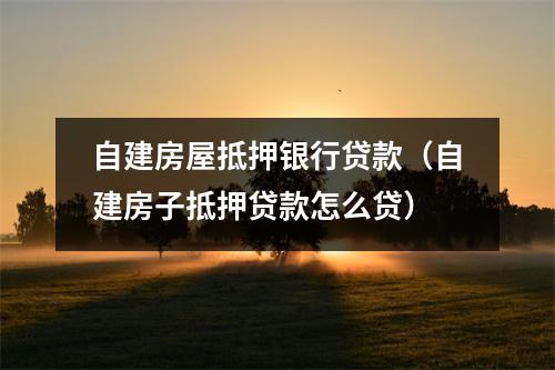 自建房屋抵押银行贷款（自建房子抵押贷款怎么贷）