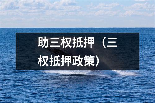 助三权抵押（三权抵押政策）