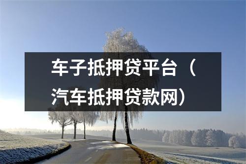 车子抵押贷平台（汽车抵押贷款网）