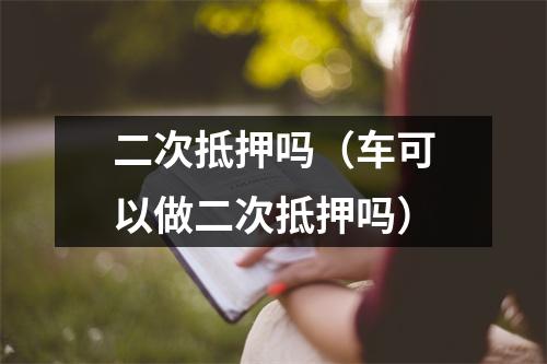 二次抵押吗（车可以做二次抵押吗）