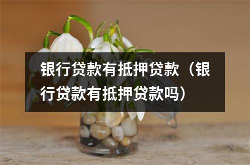 银行贷款有抵押贷款（银行贷款有抵押贷款吗）