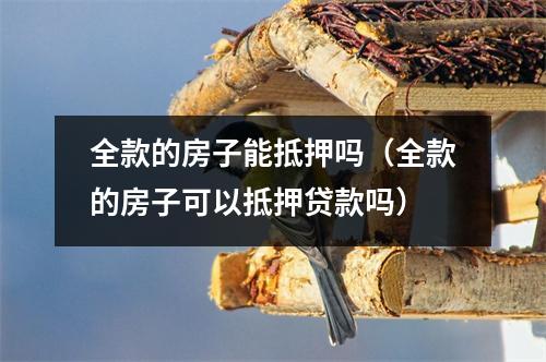 全款的房子能抵押吗（全款的房子可以抵押贷款吗）