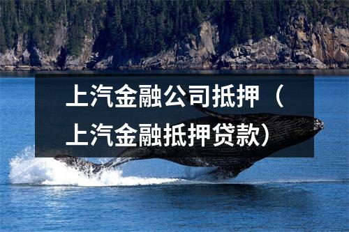 上汽金融公司抵押（上汽金融抵押贷款）