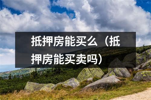 抵押房能买么（抵押房能买卖吗）