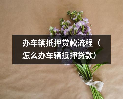 办车辆抵押贷款流程（怎么办车辆抵押贷款）