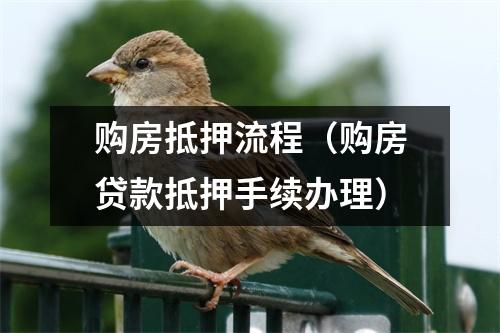 购房抵押流程（购房贷款抵押手续办理）