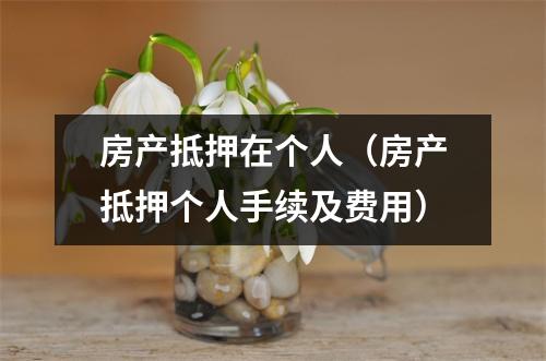 房产抵押在个人（房产抵押个人手续及费用）