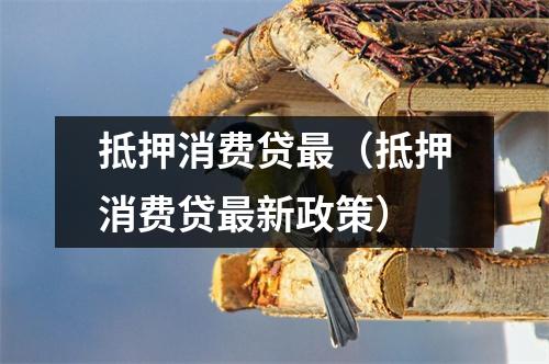 抵押消费贷最（抵押消费贷最新政策）