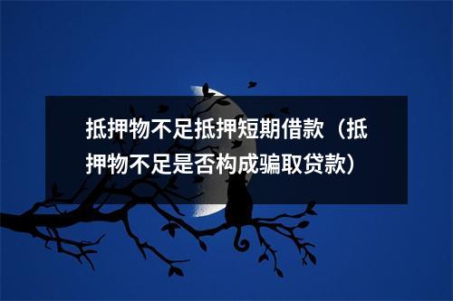 抵押物不足抵押短期借款（抵押物不足是否构成骗取贷款）