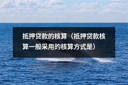 抵押贷款的核算（抵押贷款核算一般采用的核算方式是）