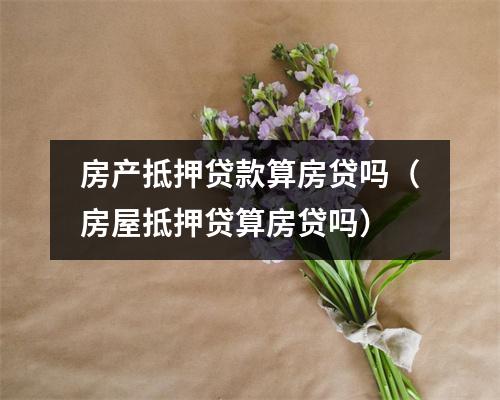 房产抵押贷款算房贷吗（房屋抵押贷算房贷吗）