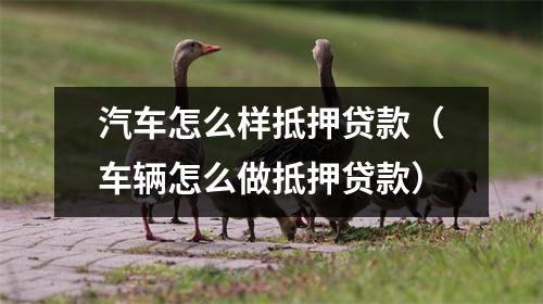 汽车怎么样抵押贷款（车辆怎么做抵押贷款）