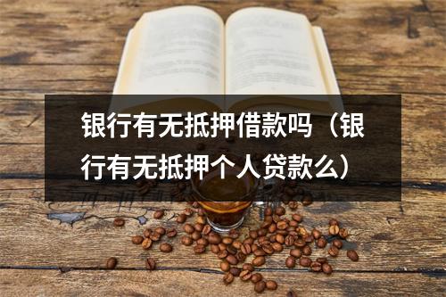 银行有无抵押借款吗（银行有无抵押个人贷款么）