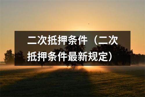 二次抵押条件（二次抵押条件最新规定）