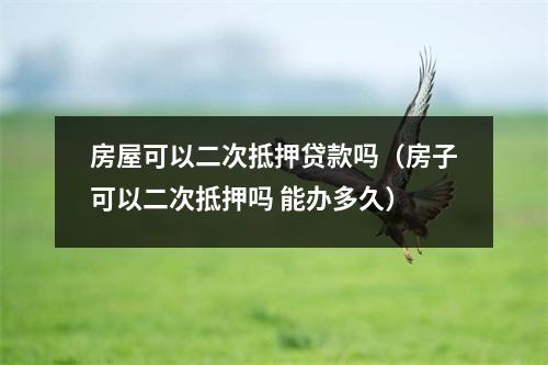 房屋可以二次抵押贷款吗（房子可以二次抵押吗 能办多久）