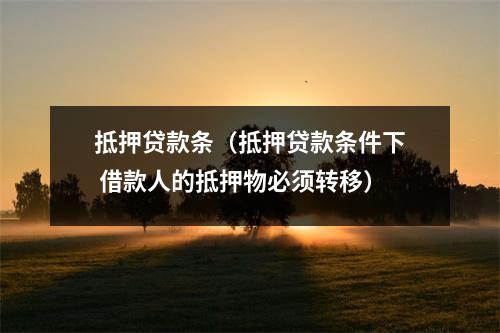 抵押贷款条（抵押贷款条件下 借款人的抵押物必须转移）