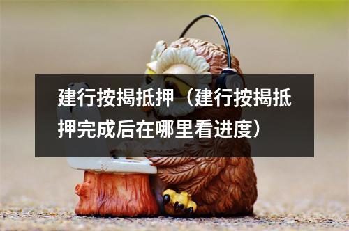 建行按揭抵押（建行按揭抵押完成后在哪里看进度）