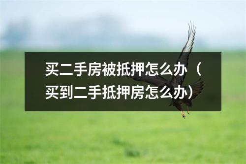 买二手房被抵押怎么办（买到二手抵押房怎么办）