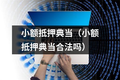 小额抵押典当（小额抵押典当合法吗）