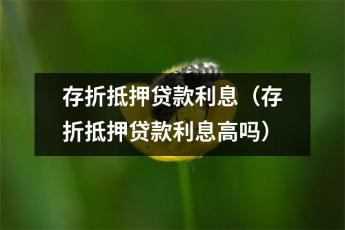 存折抵押贷款利息（存折抵押贷款利息高吗）