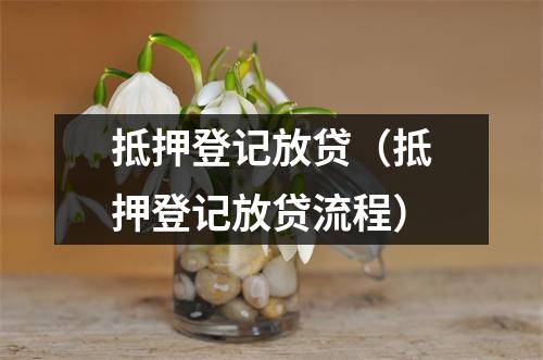 抵押登记放贷（抵押登记放贷流程）