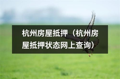 杭州房屋抵押（杭州房屋抵押状态网上查询）