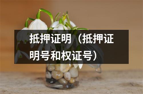 抵押证明（抵押证明号和权证号）