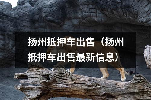 扬州抵押车出售（扬州抵押车出售最新信息）