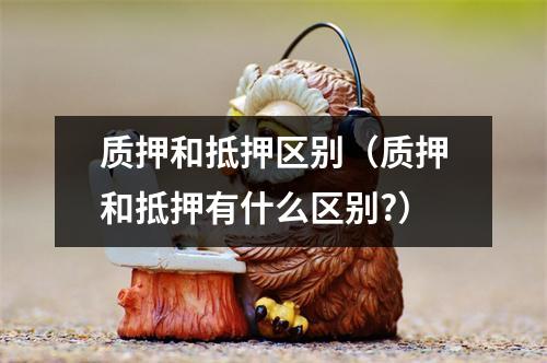 质押和抵押区别（质押和抵押有什么区别?）