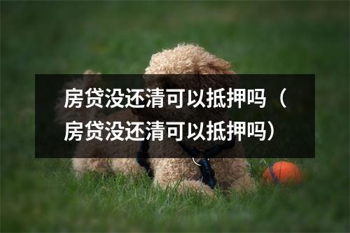 房贷没还清可以抵押吗（房贷没还清可以抵押吗）