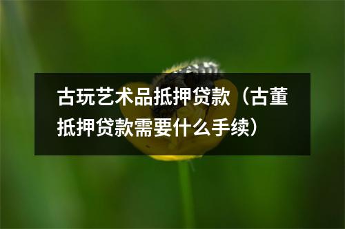 古玩艺术品抵押贷款（古董抵押贷款需要什么手续）