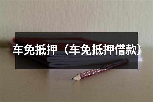 车免抵押（车免抵押借款）