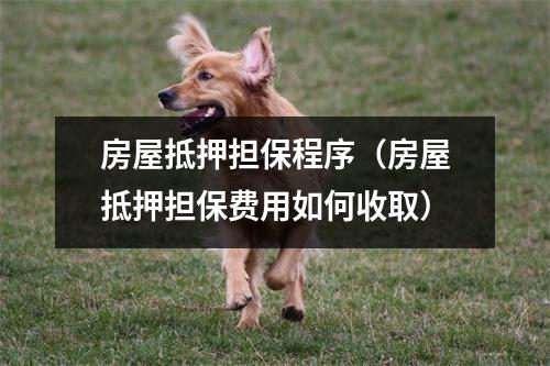 房屋抵押担保程序（房屋抵押担保费用如何收取）