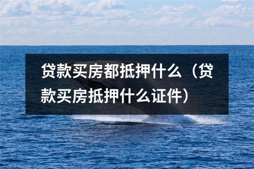 贷款买房都抵押什么（贷款买房抵押什么证件）