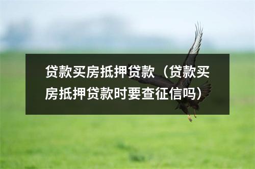 贷款买房抵押贷款（贷款买房抵押贷款时要查征信吗）