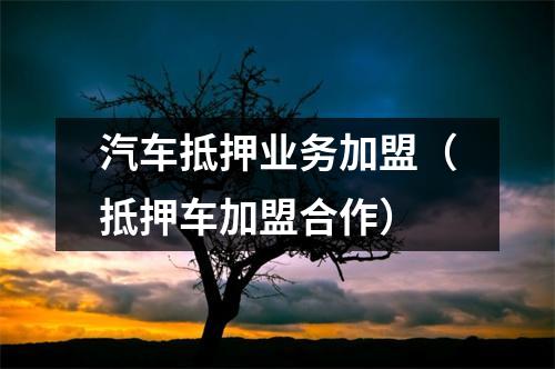 汽车抵押业务加盟（抵押车加盟合作）