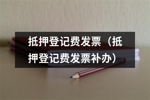 抵押登记费发票（抵押登记费发票补办）