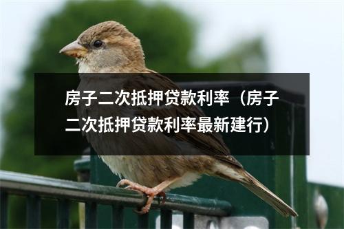 房子二次抵押贷款利率（房子二次抵押贷款利率最新建行）