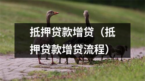 抵押贷款增贷（抵押贷款增贷流程）