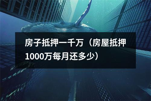 房子抵押一千万（房屋抵押1000万每月还多少）