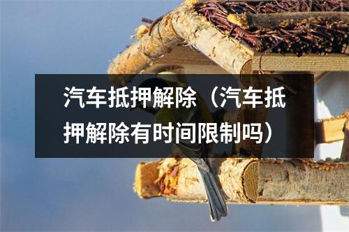 汽车抵押解除（汽车抵押解除有时间限制吗）