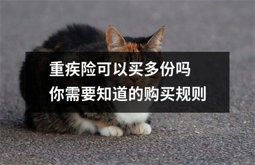 重疾险可以买多份吗 你需要知道的购买规则